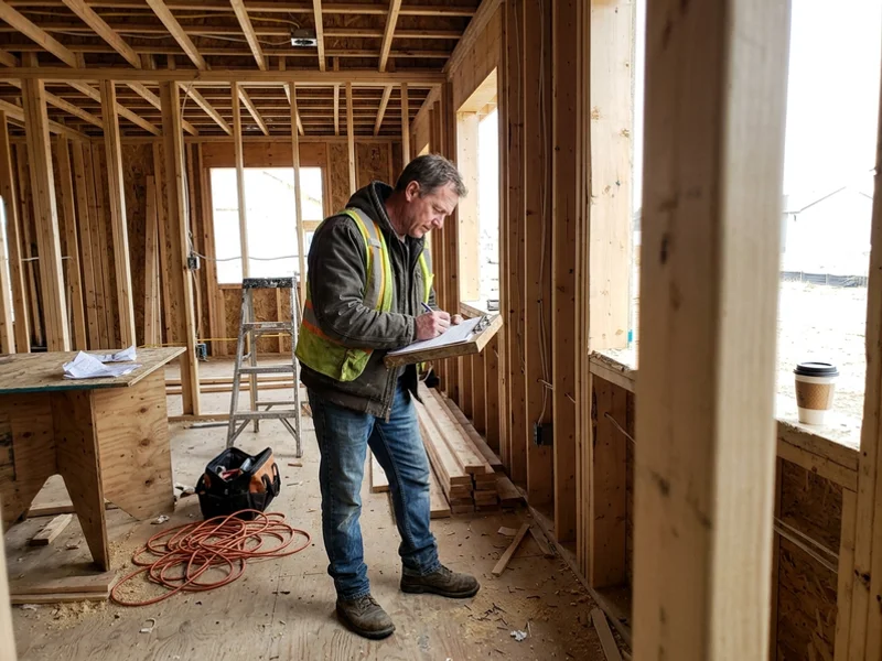 Framing inspection inside a custom home under construction