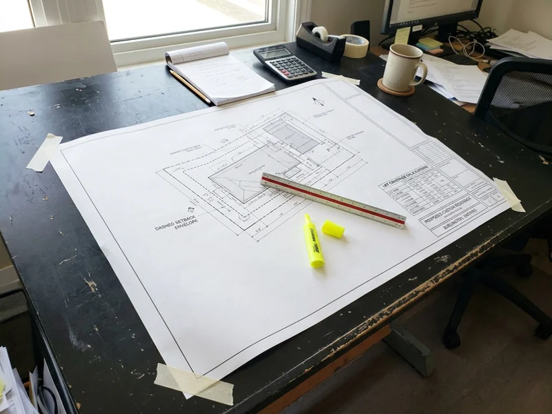 Site plan showing setback envelope and lot coverage