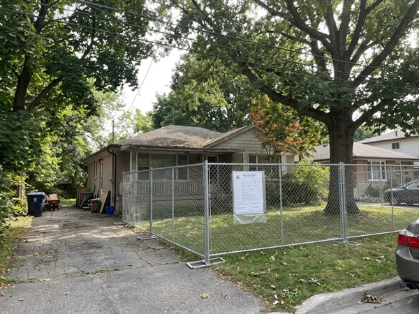 Before: aging bungalow on a treed Bronte lot