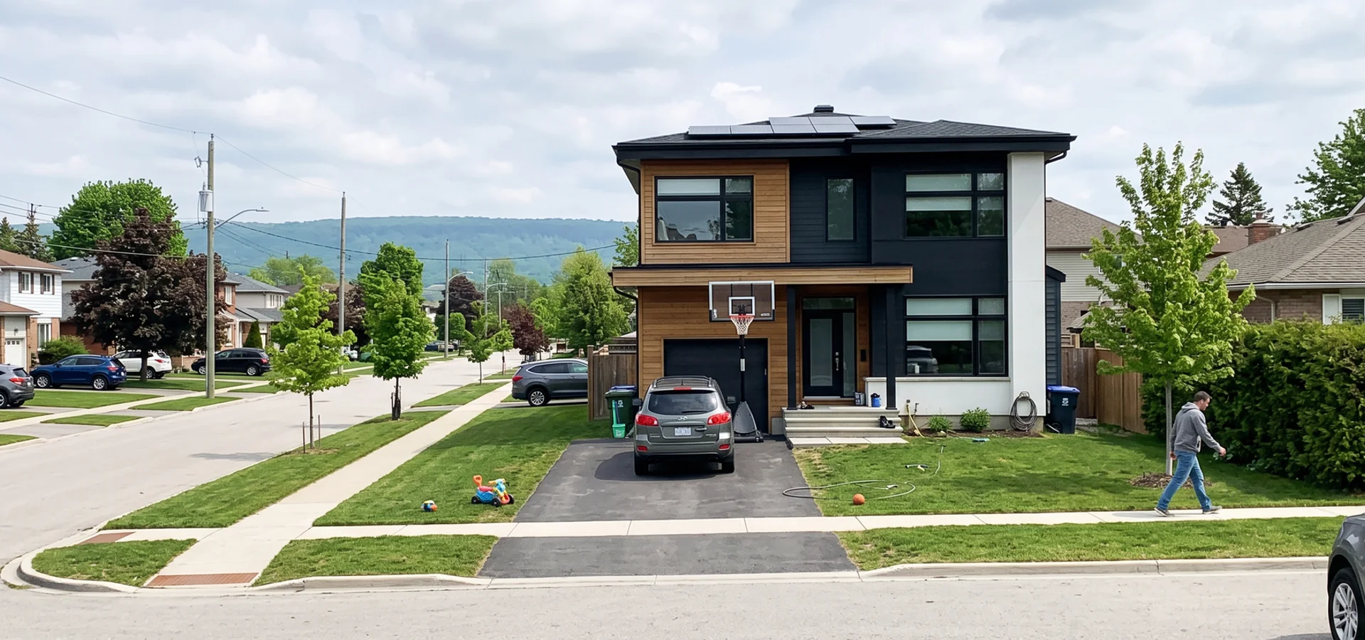 Net Zero Ready custom home in Alton Village with the escarpment on the horizon