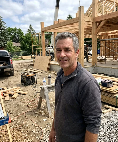 Marcus Van Dyk, Founder and Principal Builder, on a Burlington job site
